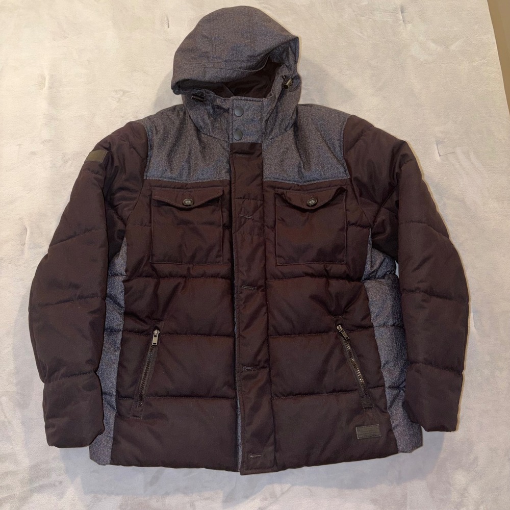 Superdry International Design Collective Puffer Jacket 2XL Hooded Winter Coat